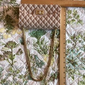 Quilted Chain Strap Shoulder Bag - Blush